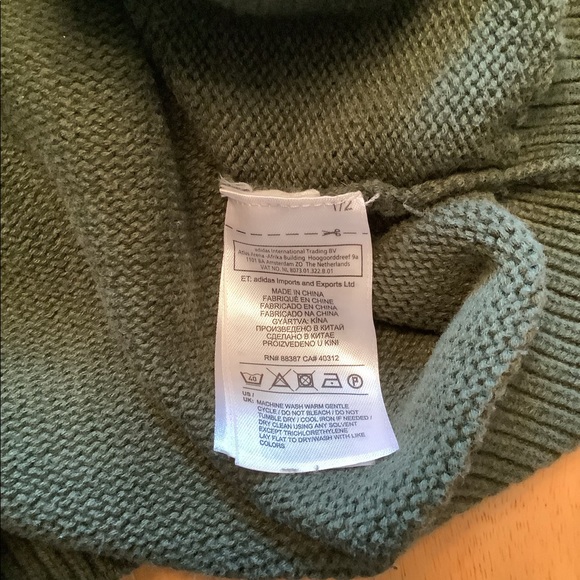 ADIDAS GREEN PULLOVER SWEATER GREEN WITH CAMO TRIM AND ELBO PATCH MEN’S M - Picture 8 of 9